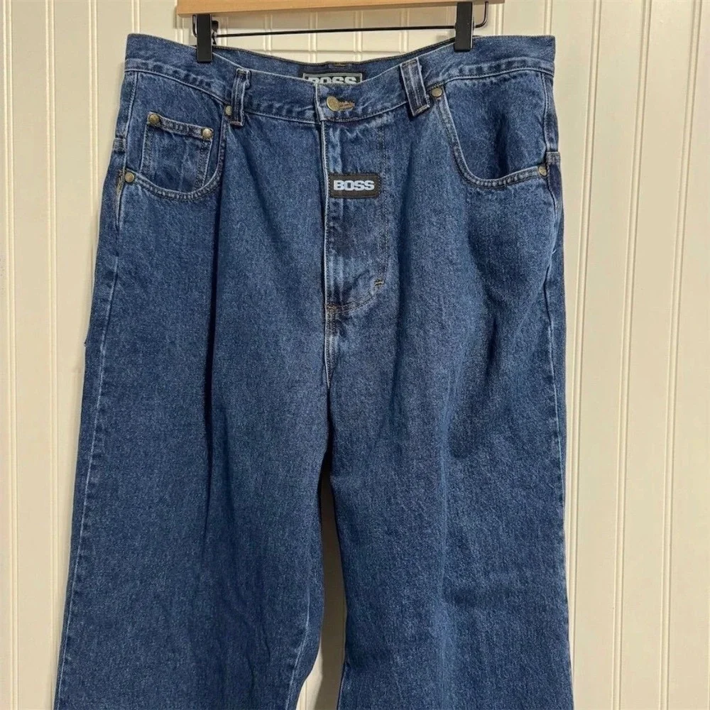 Vintage 90s Boss Jeans Mens 38 Baggy‎ Wide Leg Skater Hip Hop Streetwear Y2K
